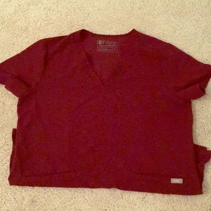 Figs Maroon Casma 3-Pocket Scrub Top